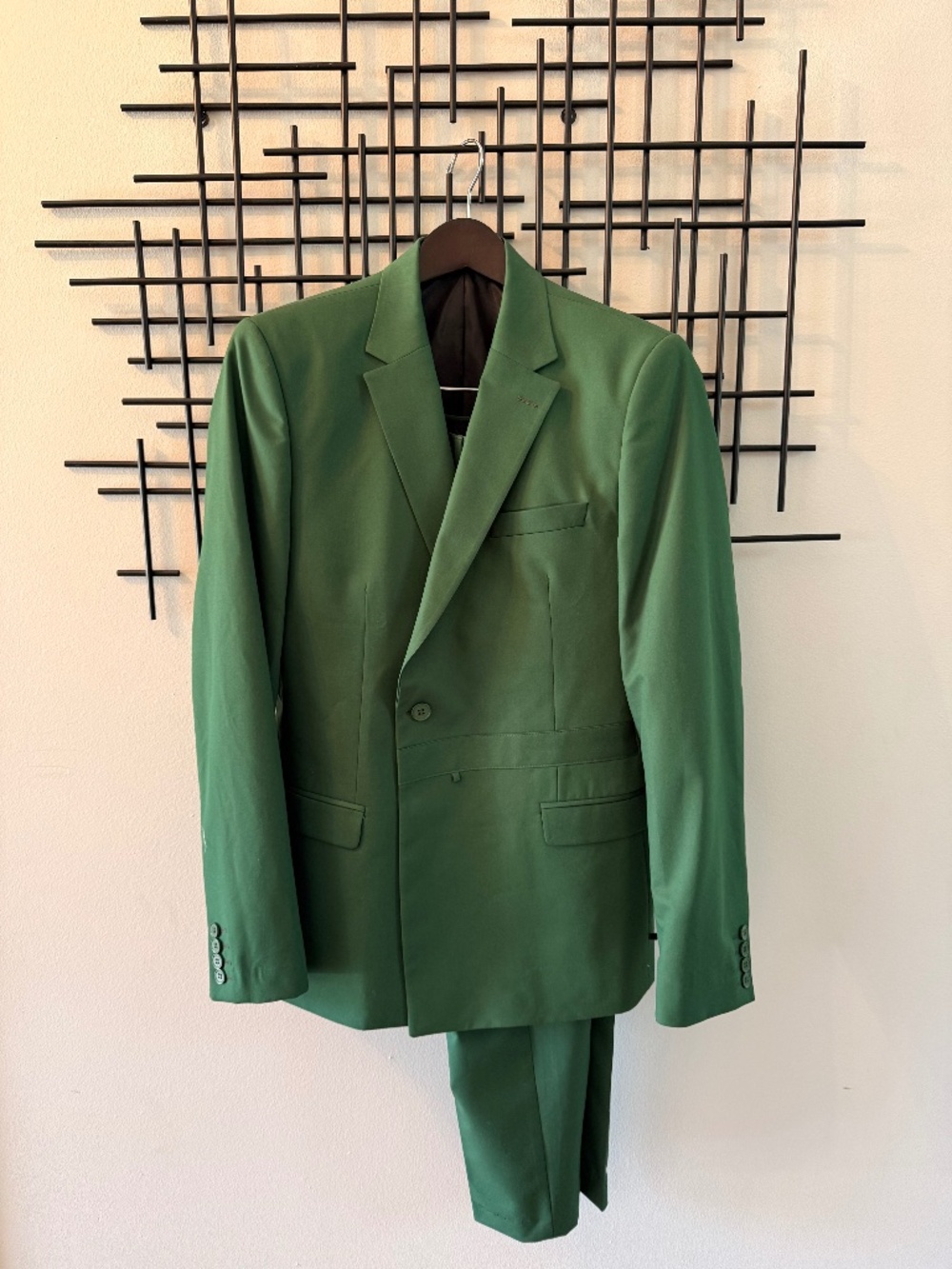 Boohooman Dark Green Double Breasted Suit